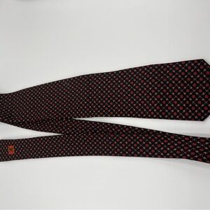 Louis Vuitton Black and Red Patterned Tie